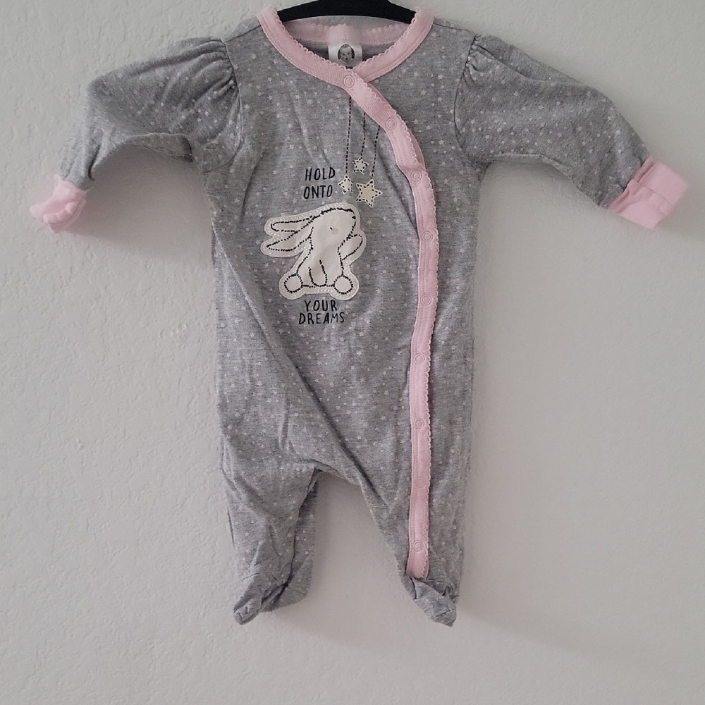 Gray and Pink Kids One Piece